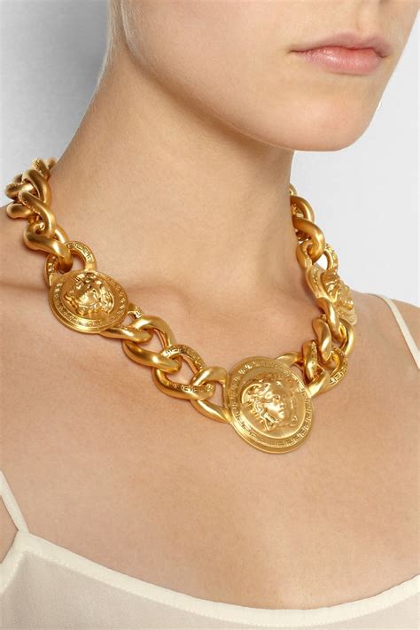 versace kette gold|Versace gold chain necklace.